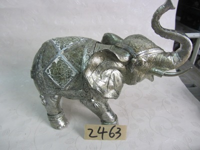 【樹脂陶瓷工藝品動物(銀白色長角大象)】價格,廠家,圖片,塑料、樹脂工藝品,德化縣印藝印刷有限責任公司-