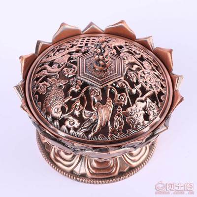 【藍庭藏式合金八吉祥蓮花香爐佛堂供具塔香爐錐香爐廠家直銷】義烏市藍庭工藝品廠 - 產品庫